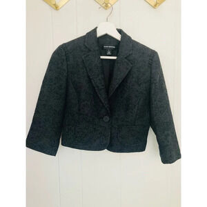 Club Monaco cropped Jacquard black blazer Sz 6